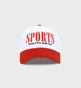 Sports Hat - White/Bright Red