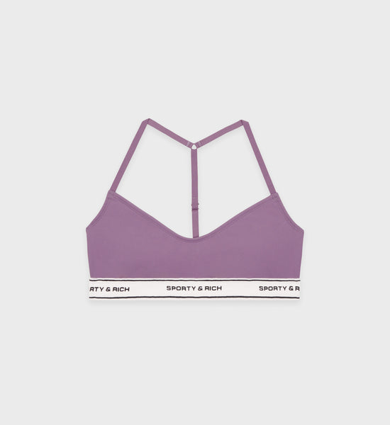 SR Bold Sports Bralette - Eggplant/Off White