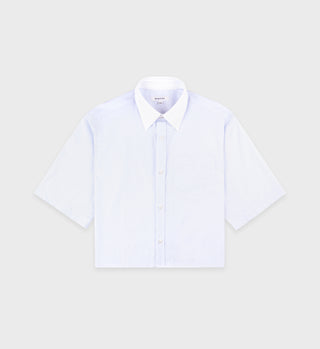 SRC Cropped Shirt - White/Light Blue