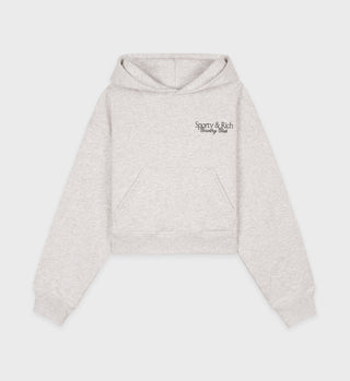 SR Country Club Cropped Hoodie - Heather Gray/Forest