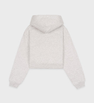 SR Country Club Cropped Hoodie - Heather Gray/Forest