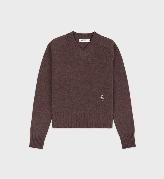 SRC V-Neck Cashmere Sweater - Brown