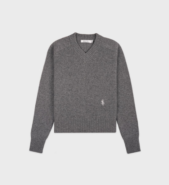 SRC V-Neck Cashmere Sweater - Dark Gray