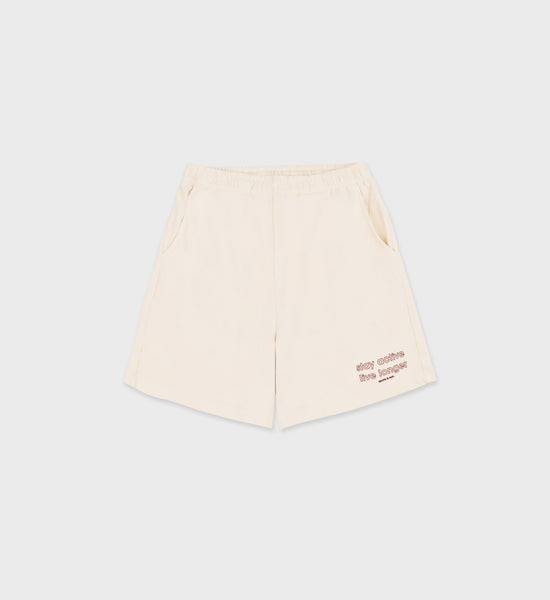 Stay Active Gym Short - Cream/Merlot