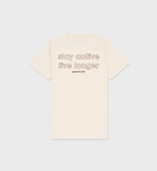 Stay Active T-Shirt - Cream/Merlot