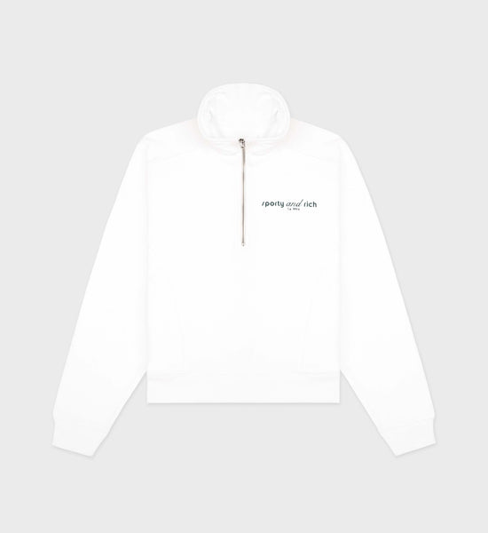 Tank Quarter Zip - White/Forest