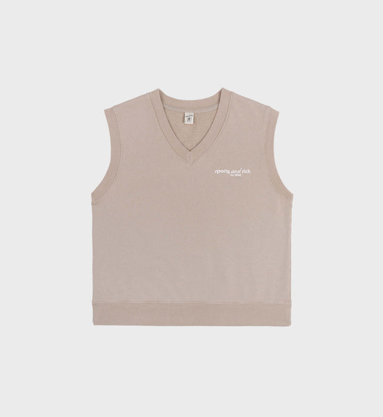 Tank V-Neck Vest - Elephant/White