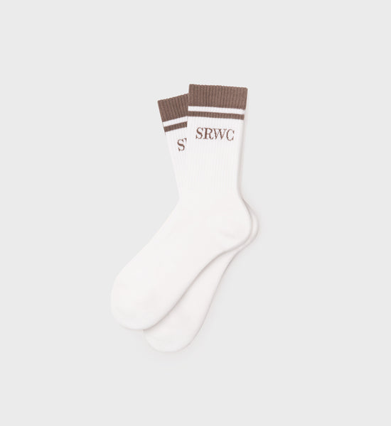 Upper East Side Socks - White/Earl Gray