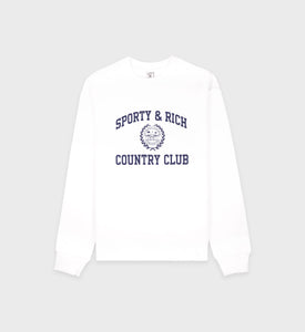 Varsity Crest Crewneck - White/Navy