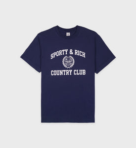 Varsity Crest T-Shirt - Navy/White