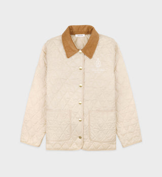 Vendome Quilted Jacket - Cream/Tan