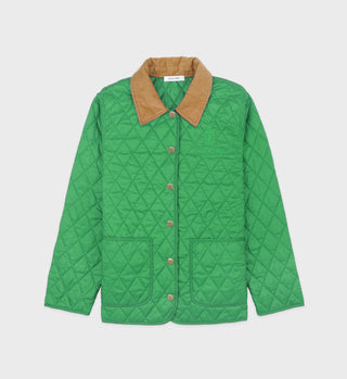 Vendome Quilted Nylon Jacket - Verde/Tan