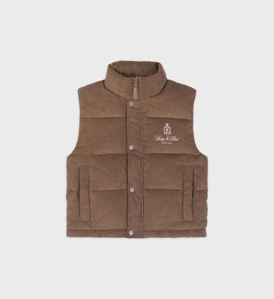 Vendome Corduroy Puffer Vest - Cappucino