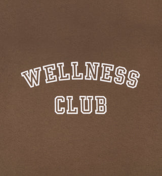Wellness Club Flocked T-Shirt - Earl Grey/White