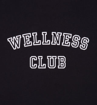 Wellness Club Flocked Crewneck - Faded Black/White