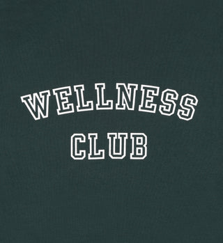 Wellness Club Flocked Cropped Crewneck - Forest/White
