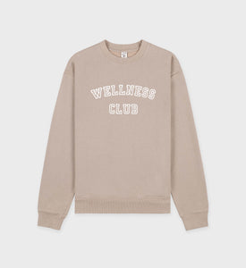 Wellness Club Flocked Crewneck - Elephant/White