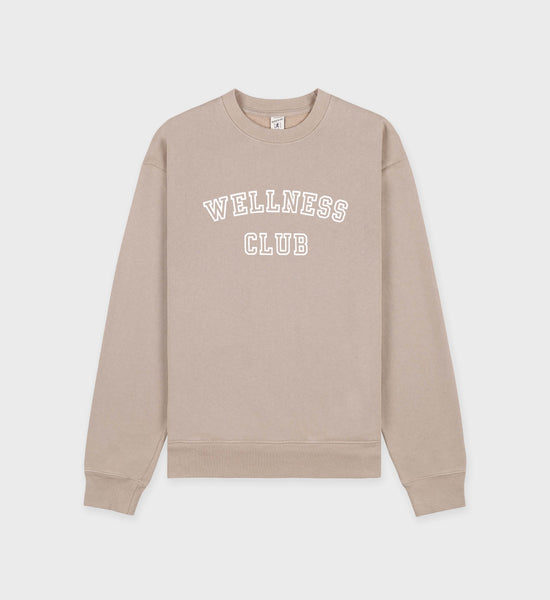 Wellness Club Flocked Crewneck - Elephant/White