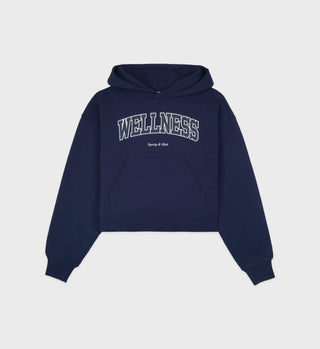 Wellness Ivy Cropped Hoodie - Navy/White