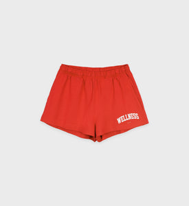 Wellness Ivy Disco Short - Red Clay/White