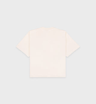 Wimbledon Cropped T-Shirt - Cream/Navy