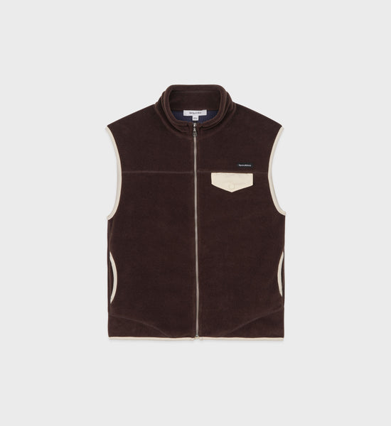 Zipped Polar Vest - Chocolate/Cream