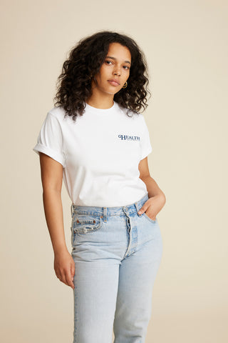 70S Health T-Shirt - White/Navy