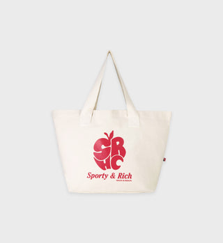 Apple Tote - Natural/Red