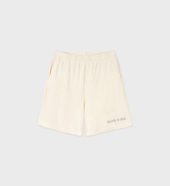 Avant Garde Logo Gym Short - Cream/Merlot