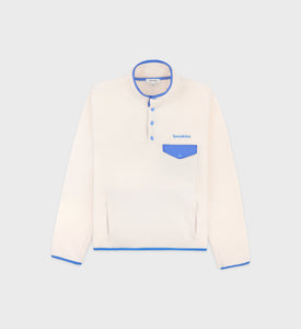 Buttoned Polar Sweatshirt - Cream/Ocean