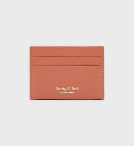 Leather Cardholder - Coral/Gold