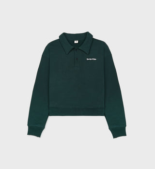 Classic Logo Embroidered Longsleeve Polo - Forest/White