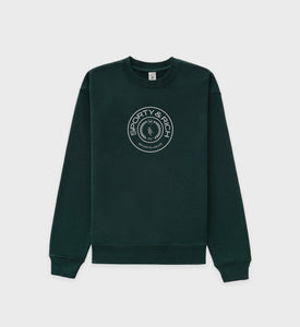 Connecticut Crest Crewneck - Forest/White