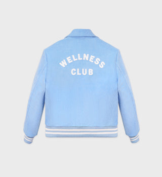 Wellness Club Corduroy Jacket - Baby Blue/White