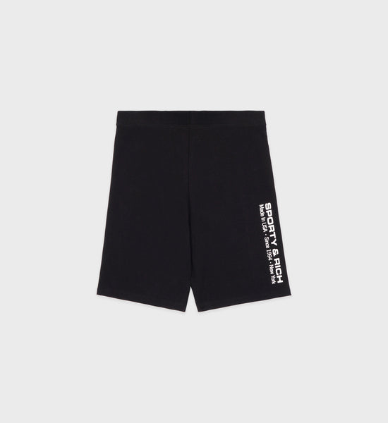 Made In USA Biker Short - Black/White