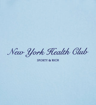 NY Health Club Flocked Crewneck - H2O/Navy