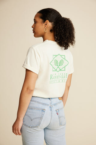 NY Racquet Club T-Shirt - Cream/Verde