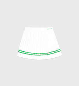 Classic Logo Pleated Tennis Skirt - White/Kelly