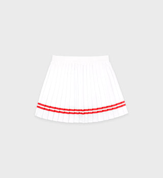 Prince Sporty Pleated Skirt - White/Red