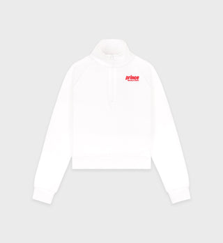 Prince Sporty Terry Quarter Zip - White/Red