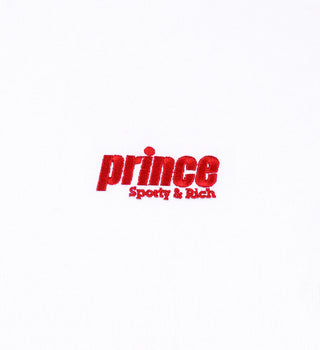 Prince Sporty V-Neck Sweatshirt - White/Red
