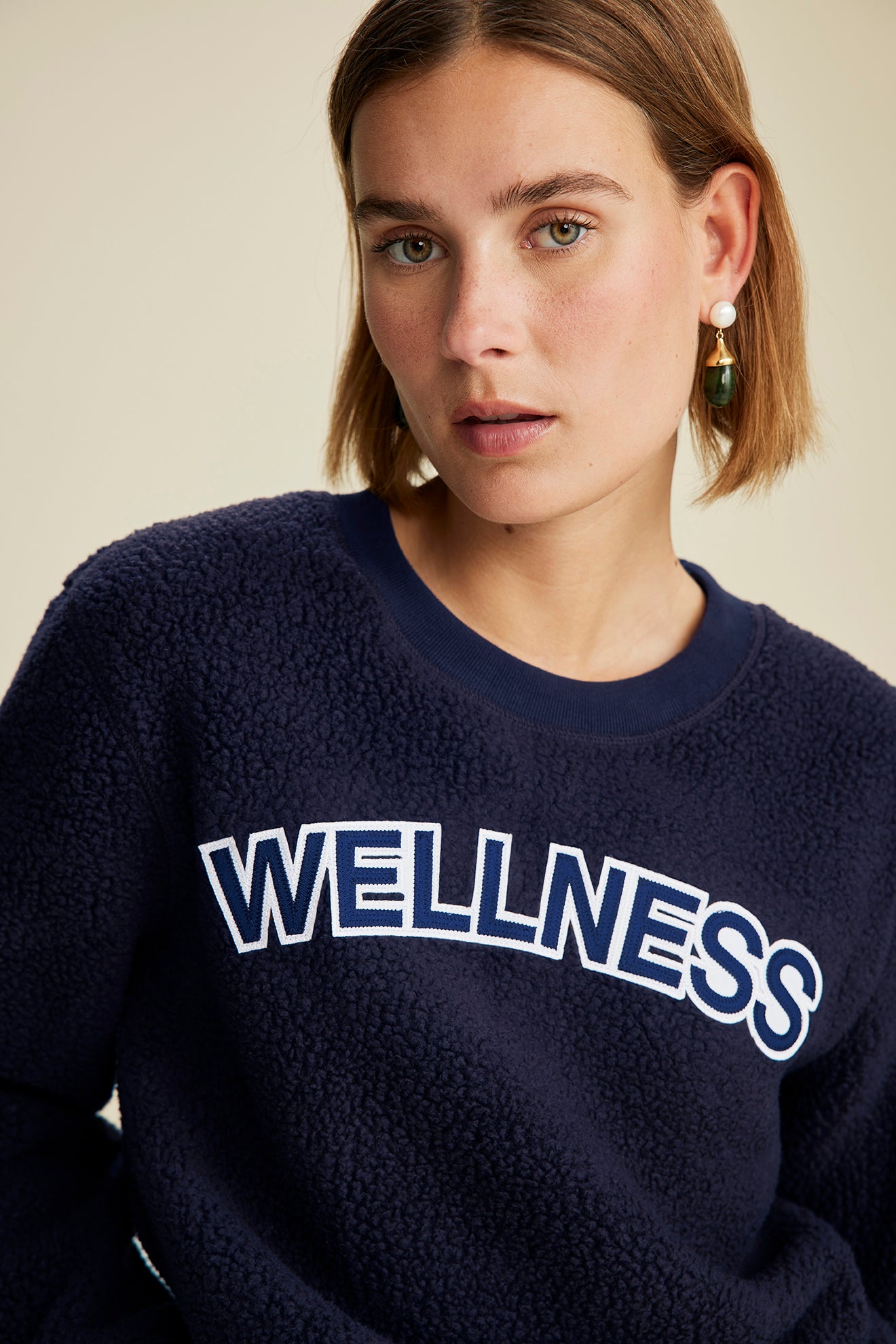 Sherpa Wellness Crewneck Navy Sporty Rich
