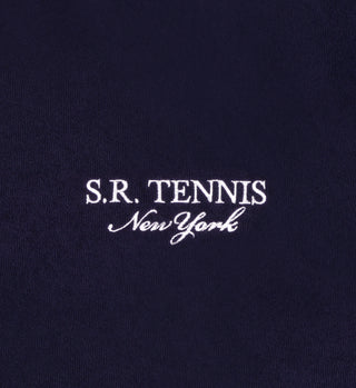 SR Tennis Longsleeve Terry Polo - Navy/White