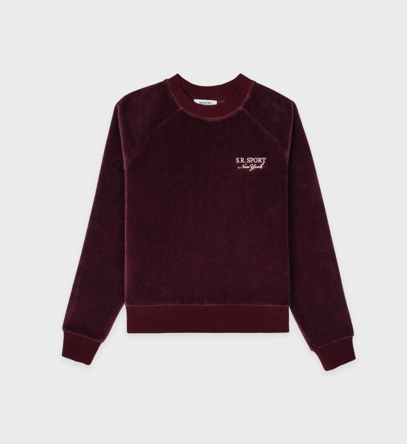 Velour crewneck sweatshirt sale