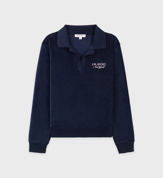 Navy blue polo crewneck cheap