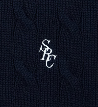 SRC Cotton Cableknit Sweater - Navy