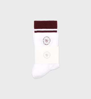 SRHWC Socks - White/Maroon