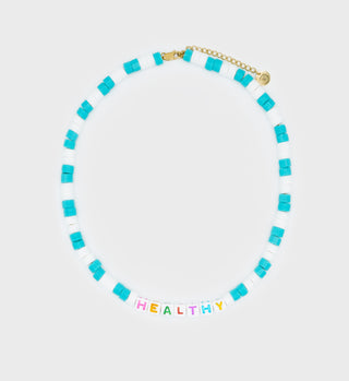 Healthy Bead Necklace - White/Blue