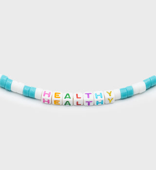 Healthy Bead Bracelet - White/Blue