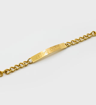 Classic Logo Curb Chain Bracelet - Gold Plated